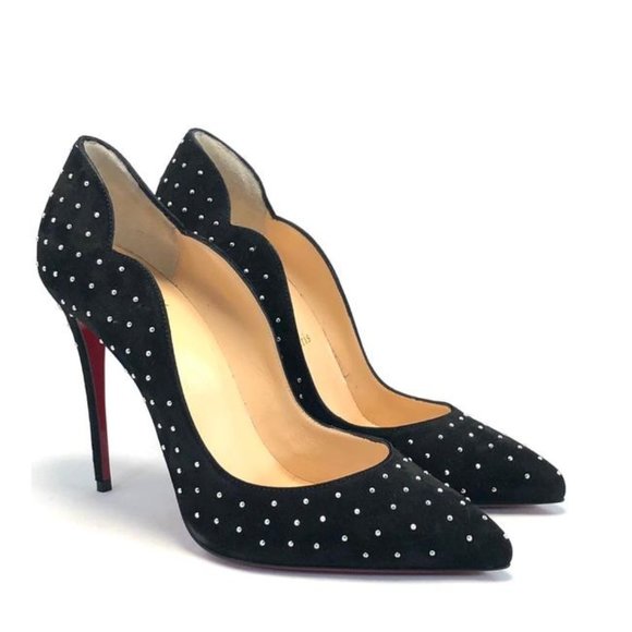 CHRISTIAN LOUBOUTIN Black Hot Chick Stud Embellished 100mm Pumps